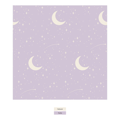 Print Coverall with 2 Way Zipper in Thistle Starry Sky & Moon