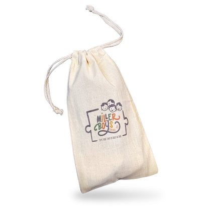 Silicone Bead Teether with Organic Cotton Bag - Heart with Blue Beads | Made in the USA 🇺🇸