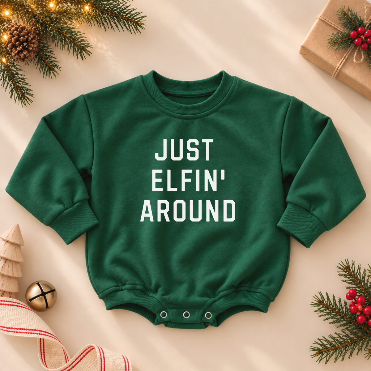 Just Elfin' Around Crewneck Sweatshirt or Romper