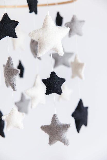 Monochrome Stars Crib Mobile