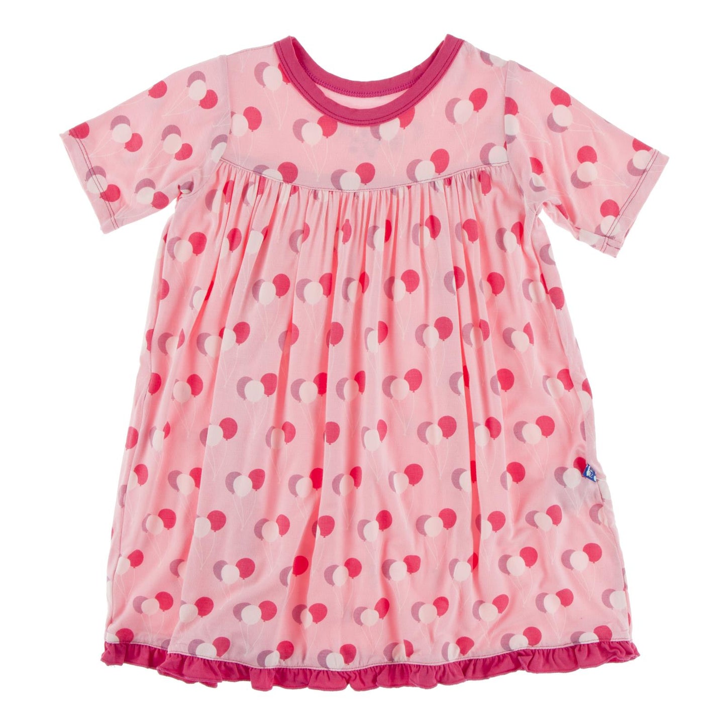 Print Short Sleeve Swing Dress in Lotus Birthday