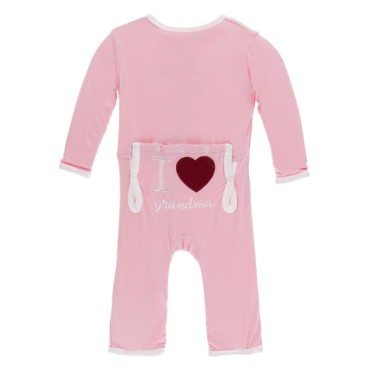 Applique Coverall with Zipper in Lotus I Love Grandma