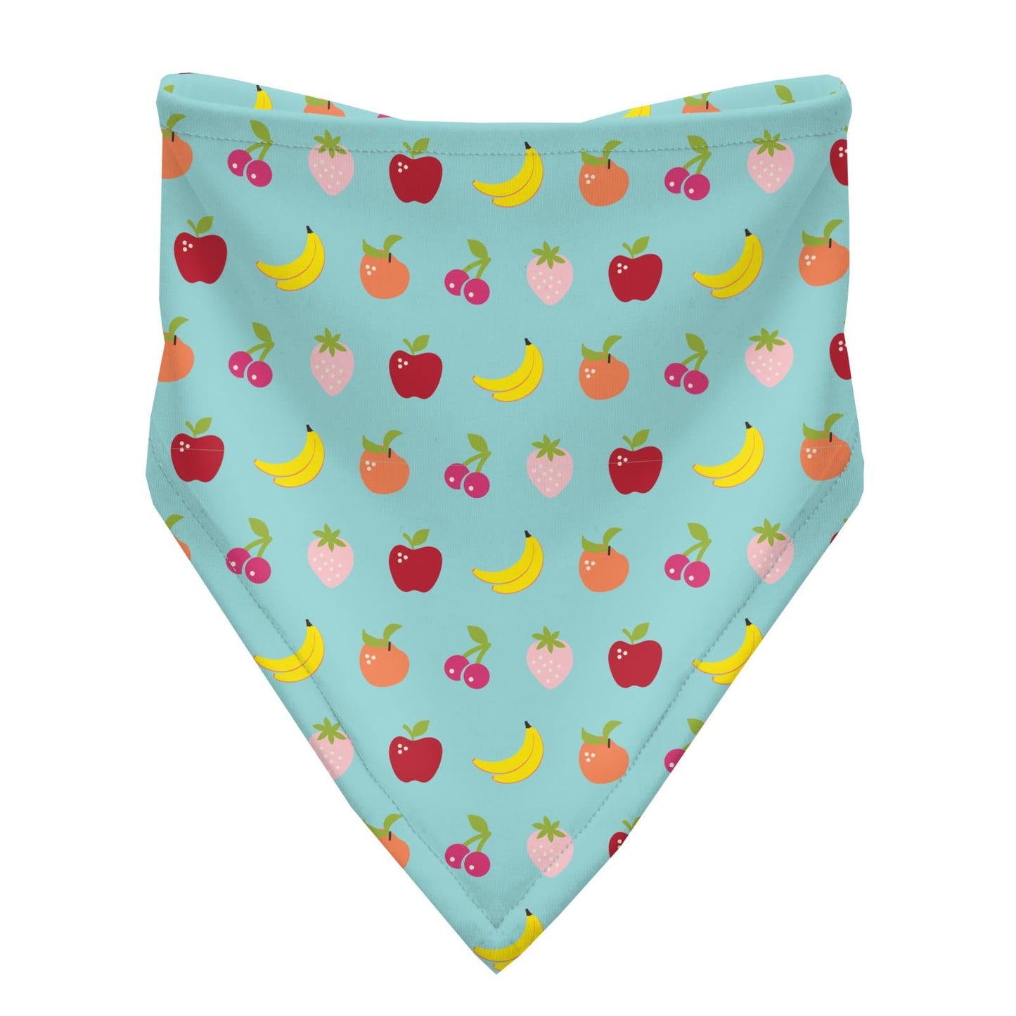 Print Bandana Bib Set of 3 in Lotus Sprinkles, Summer Sky Mini Fruit & Calypso Orange Cream