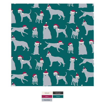 Print Knot Hat in Cedar Santa Dogs
