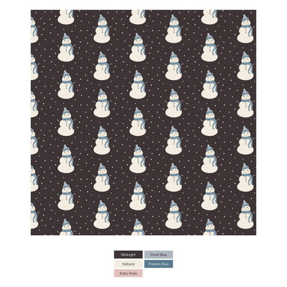 Print Aviator Hat in Midnight Tiny Snowman