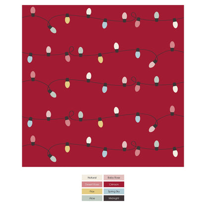 Print Coverall with 2 Way Zipper in Crimson Holiday Lights