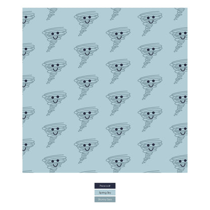 Print Coverall with 2 Way Zipper in Spring Sky Happy Tornado
