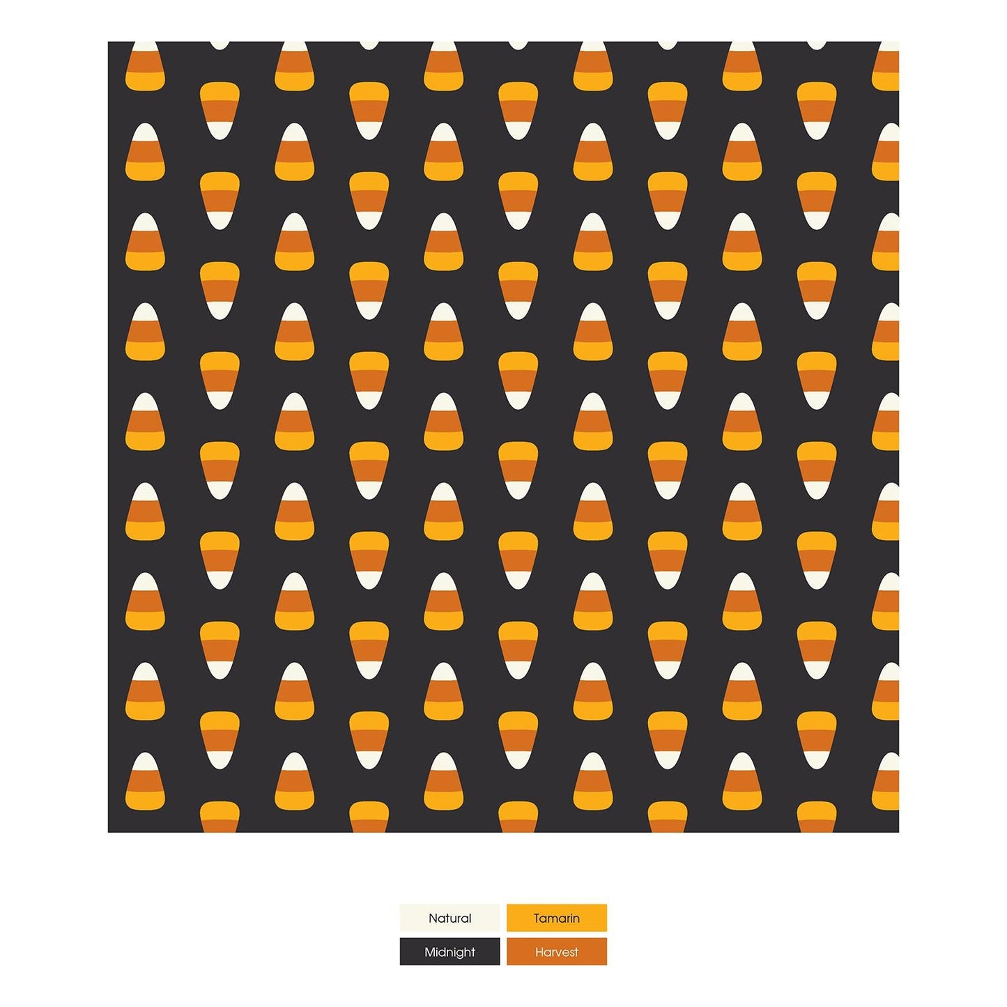 Print Coverall with Snaps in Midnight Candy Corn