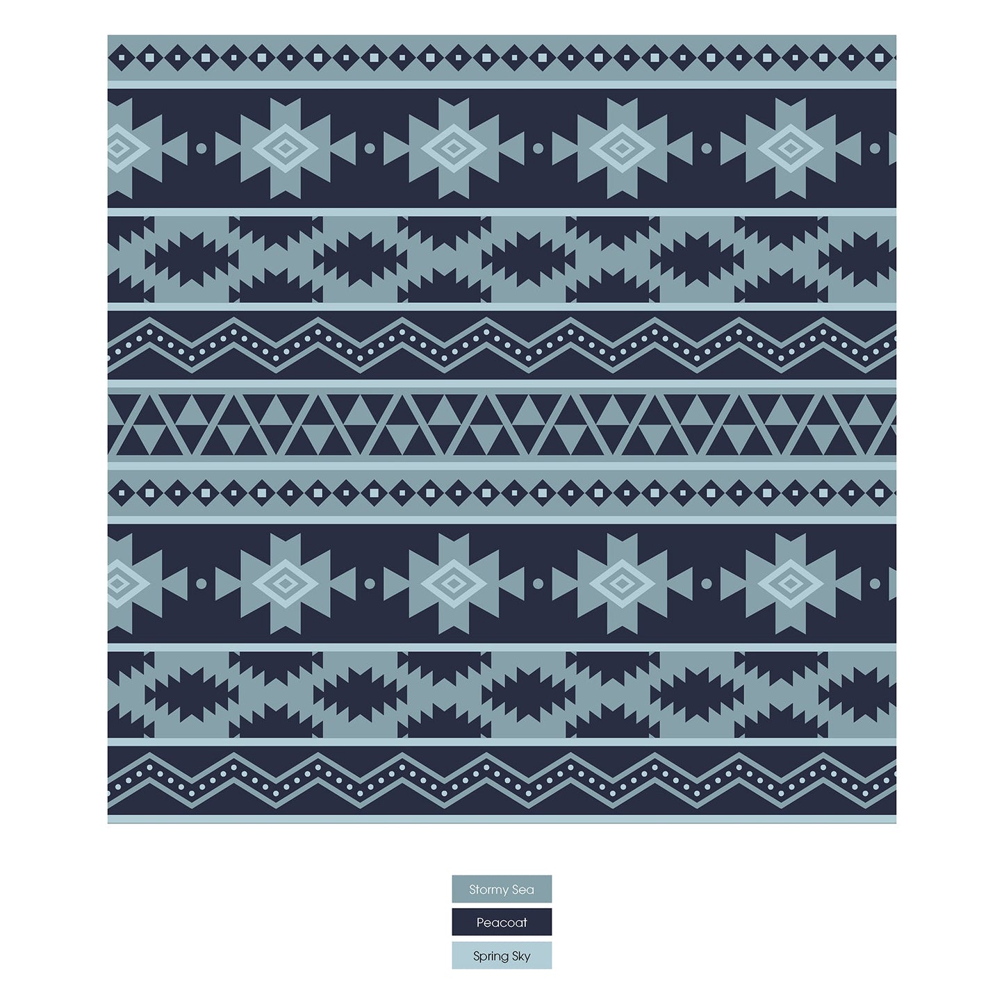 Print Coverall with 2 Way Zipper in Peacoat Mayan Print