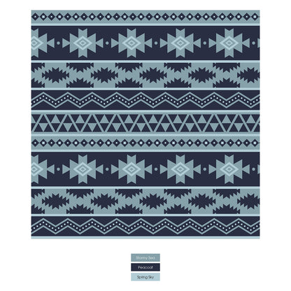 Print Coverall with 2 Way Zipper in Peacoat Mayan Print