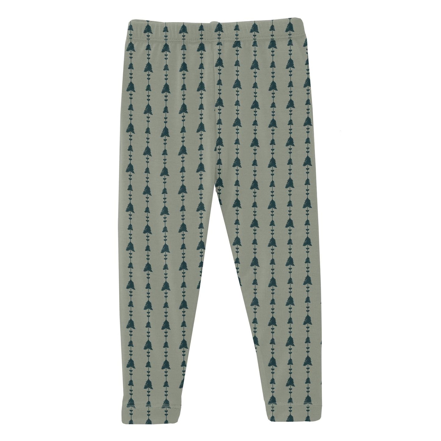 Print Leggings in Silver Sage Trees & Hearts