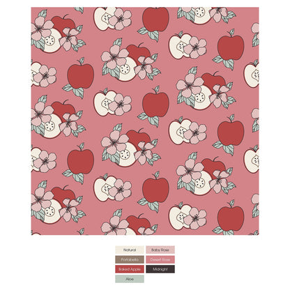Print Coverall with 2 Way Zipper in Desert Rose Apple Picking
