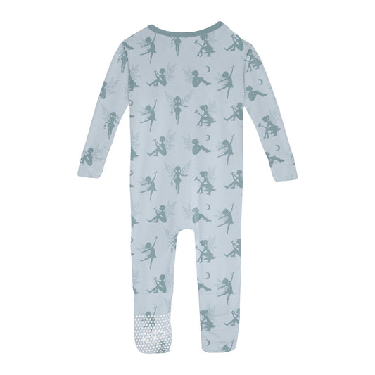 Print Convertible Sleeper with Zipper in Illusion Blue Forest Fairies