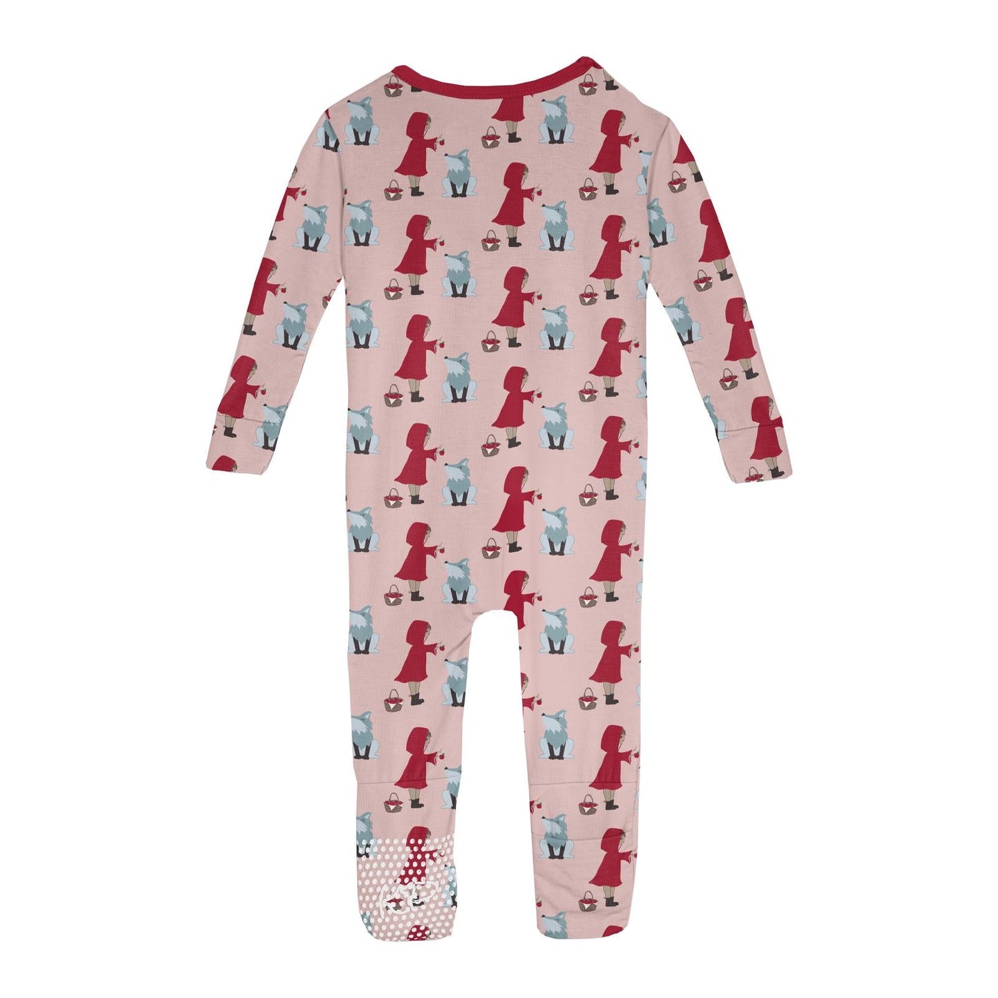 Print Convertible Sleeper with Zipper in Baby Rose Little Red Let's Be Friends