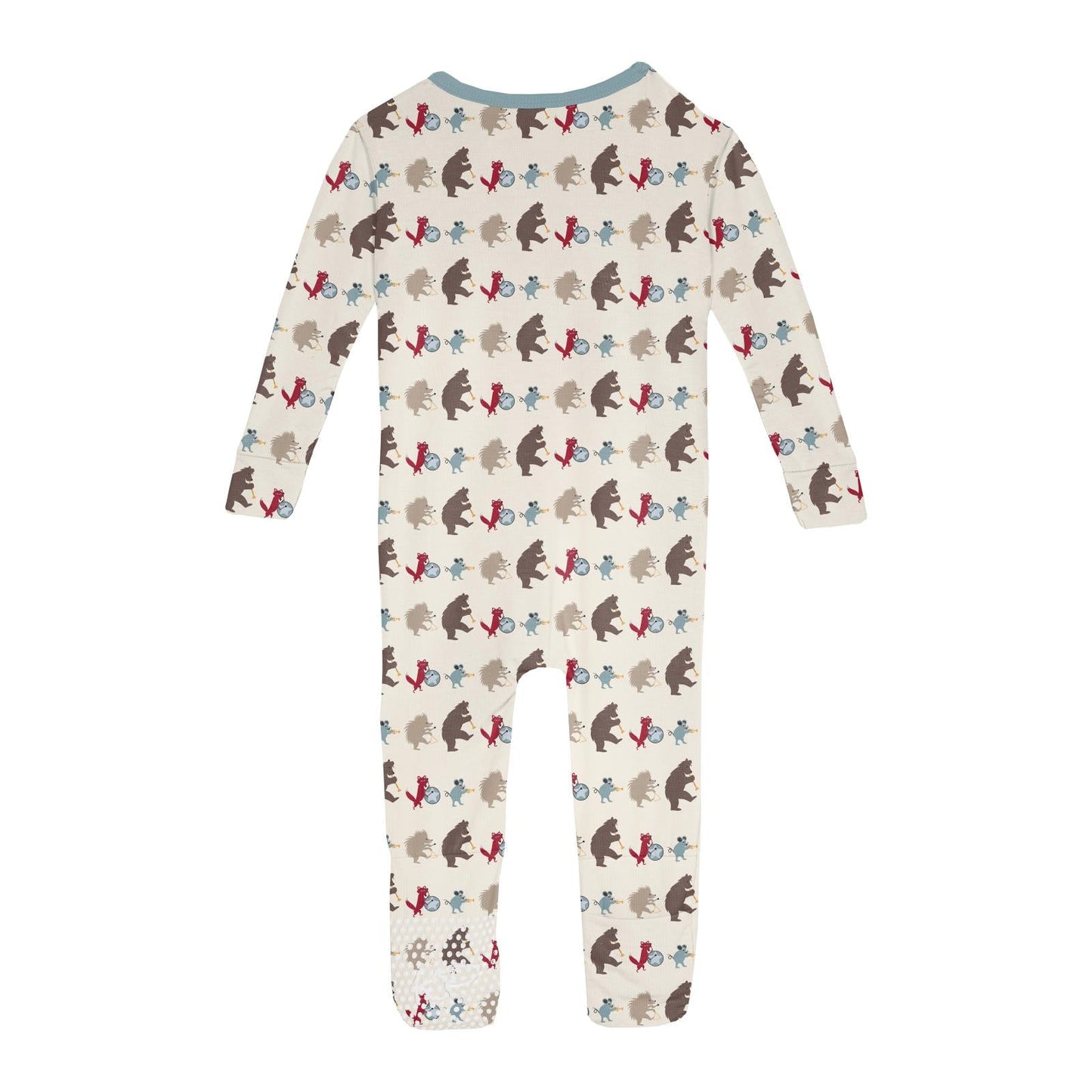 Print Convertible Sleeper with Zipper in Natural Marching Band