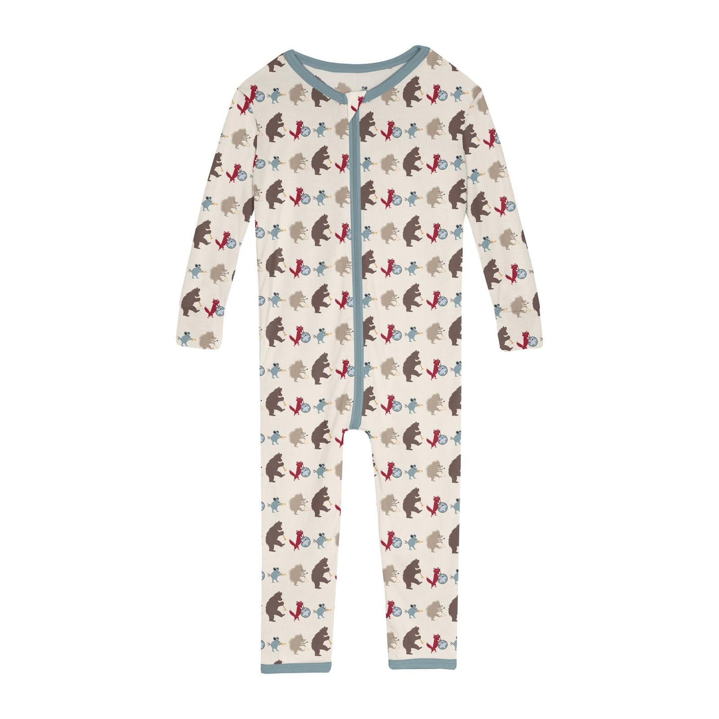 Print Convertible Sleeper with Zipper in Natural Marching Band