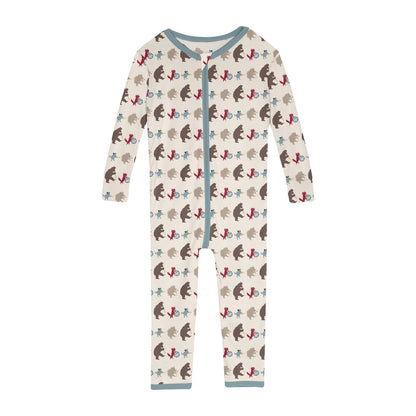 Print Convertible Sleeper with Zipper in Natural Marching Band