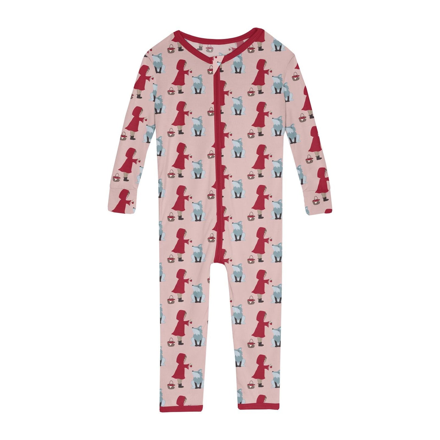 Print Convertible Sleeper with Zipper in Baby Rose Little Red Let's Be Friends