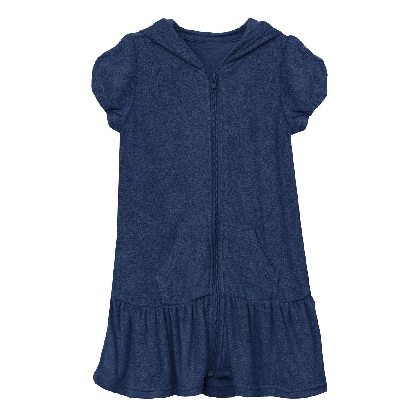 Terry Ruffle Swim Cover-Up in Flag Blue
