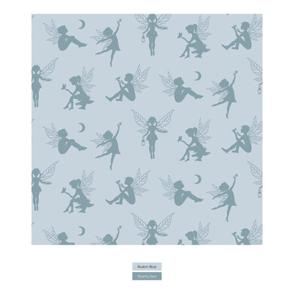 Print Coverall with 2 Way Zipper in Illusion Blue Forest Fairies