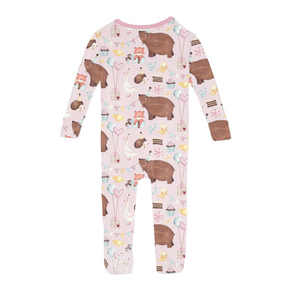 Print Convertible Sleeper with Zipper in Shrinking Violet Forest Party