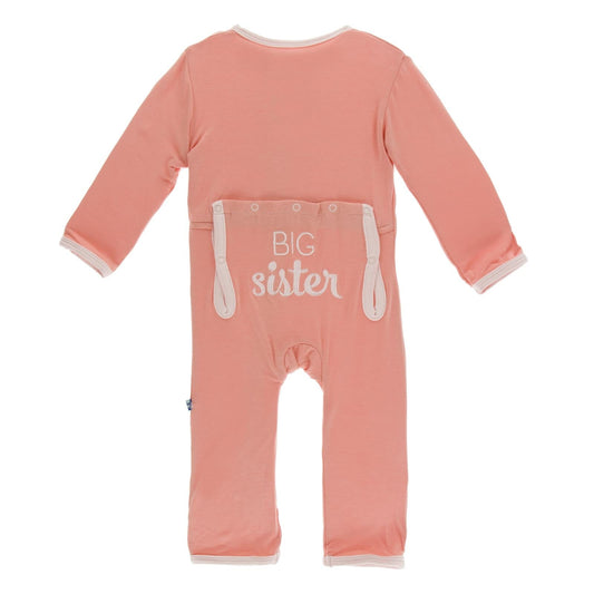 Holiday Applique Coverall in Blush Big Sister