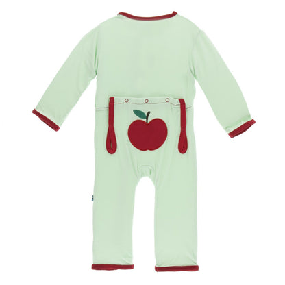 Holiday Applique Coverall in Pistachio Apple