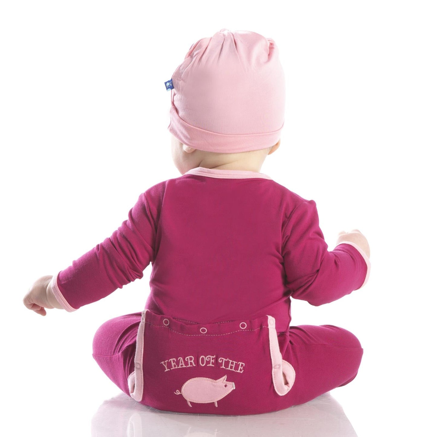 Holiday Applique Coverall in Berry Year of the Pig