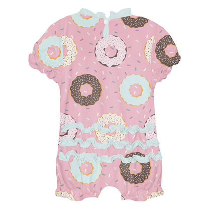 Print Ruffle Romper in Cake Pop Donuts and Sprinkles