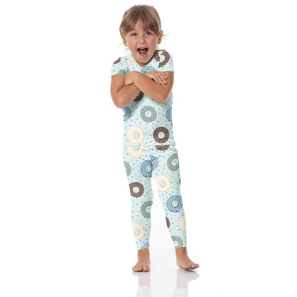 Print Short Sleeve Pajama Set in Fresh Air Donuts and Sprinkles