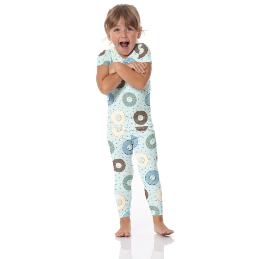 Print Short Sleeve Pajama Set in Fresh Air Donuts and Sprinkles