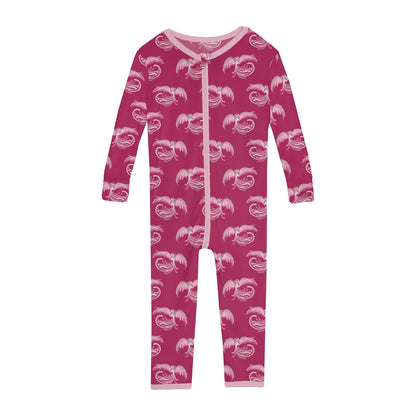 Print Convertible Sleeper with Zipper in Dragon Fruit Phoenix