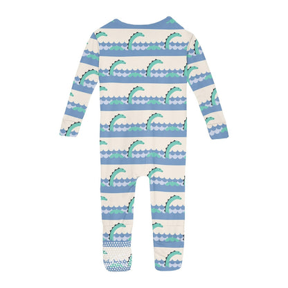 Print Convertible Sleeper with Zipper in Natural Sea Monster