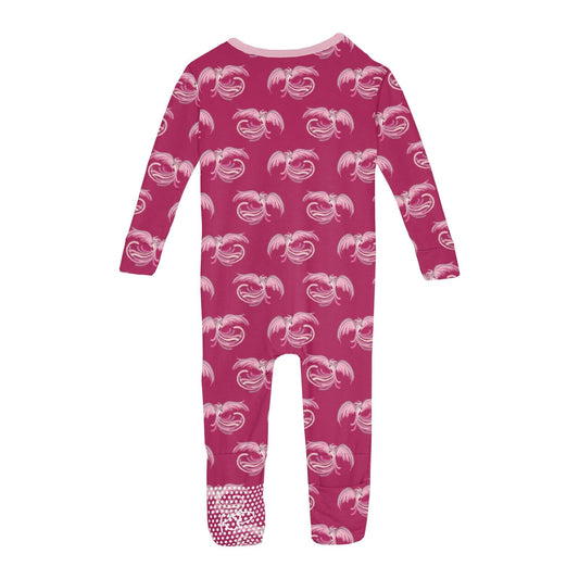 Print Convertible Sleeper with Zipper in Dragon Fruit Phoenix