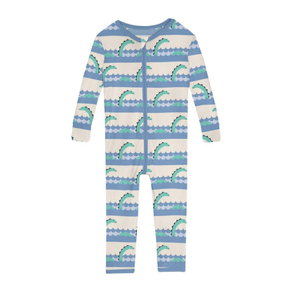 Print Convertible Sleeper with Zipper in Natural Sea Monster