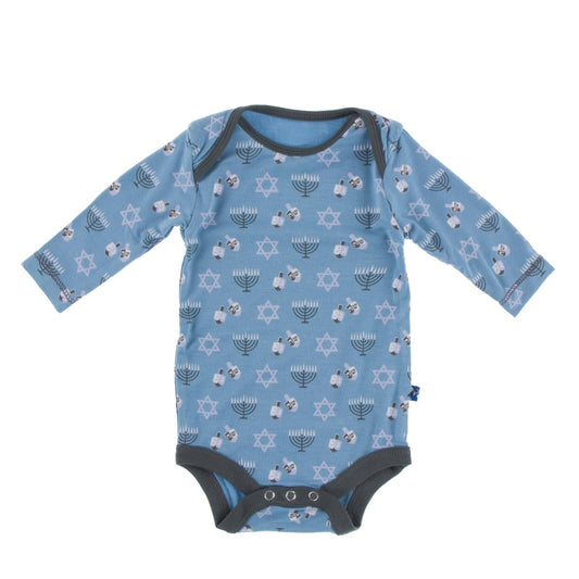 Print Long Sleeve One Piece in Blue Moon Hanukkah