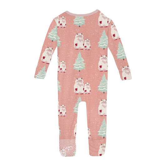 Print Convertible Sleeper with Zipper in Blush Yeti