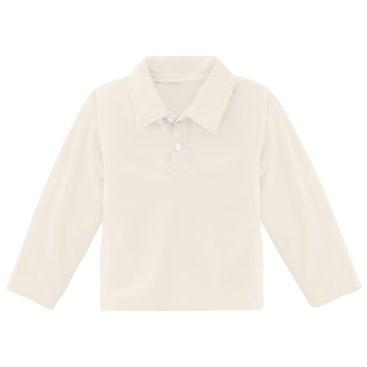 Long Sleeve Polo in Natural