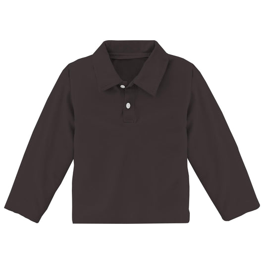 Long Sleeve Polo in Midnight