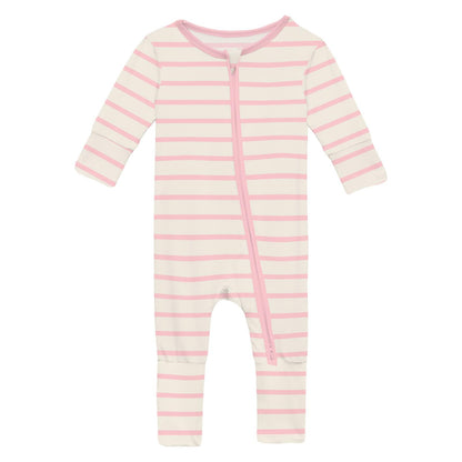 Print Convertible Coverall in Lotus Sweet Stripe