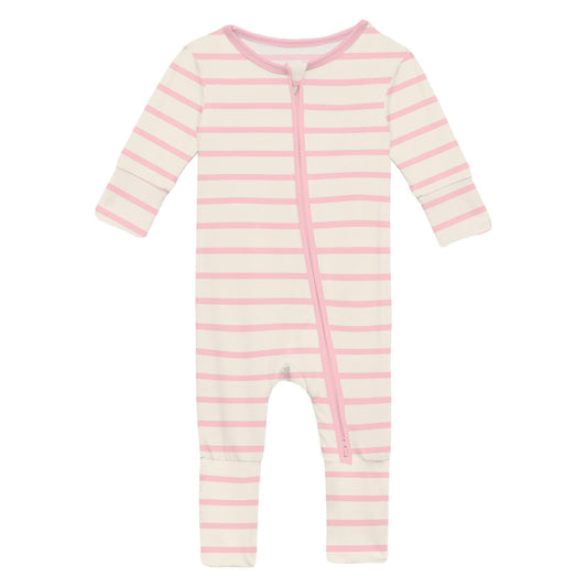 Print Convertible Coverall in Lotus Sweet Stripe