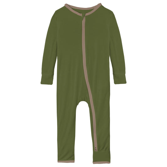 Applique Coverall with 2 Way Zipper in Pesto Football