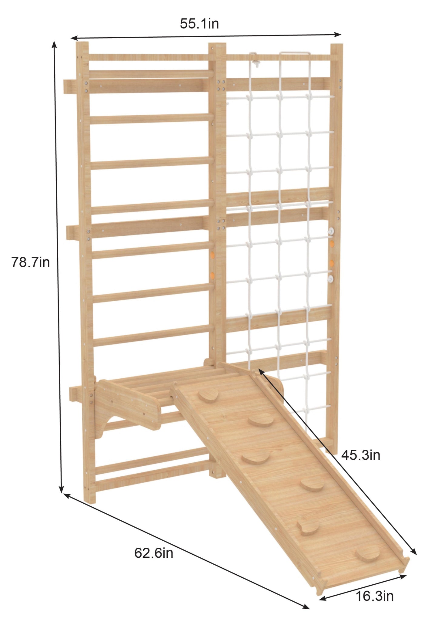 Neem | Swedish Ladder & Rope Wall - 79" Height