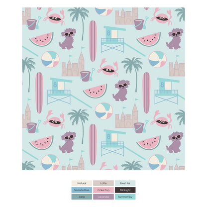 Print Convertible Sleeper with Zipper in Fresh Air Beach Day