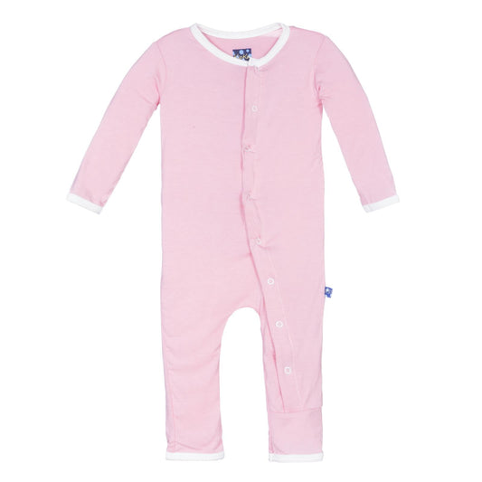 Applique Coverall with Snaps in Lotus I Love Mom