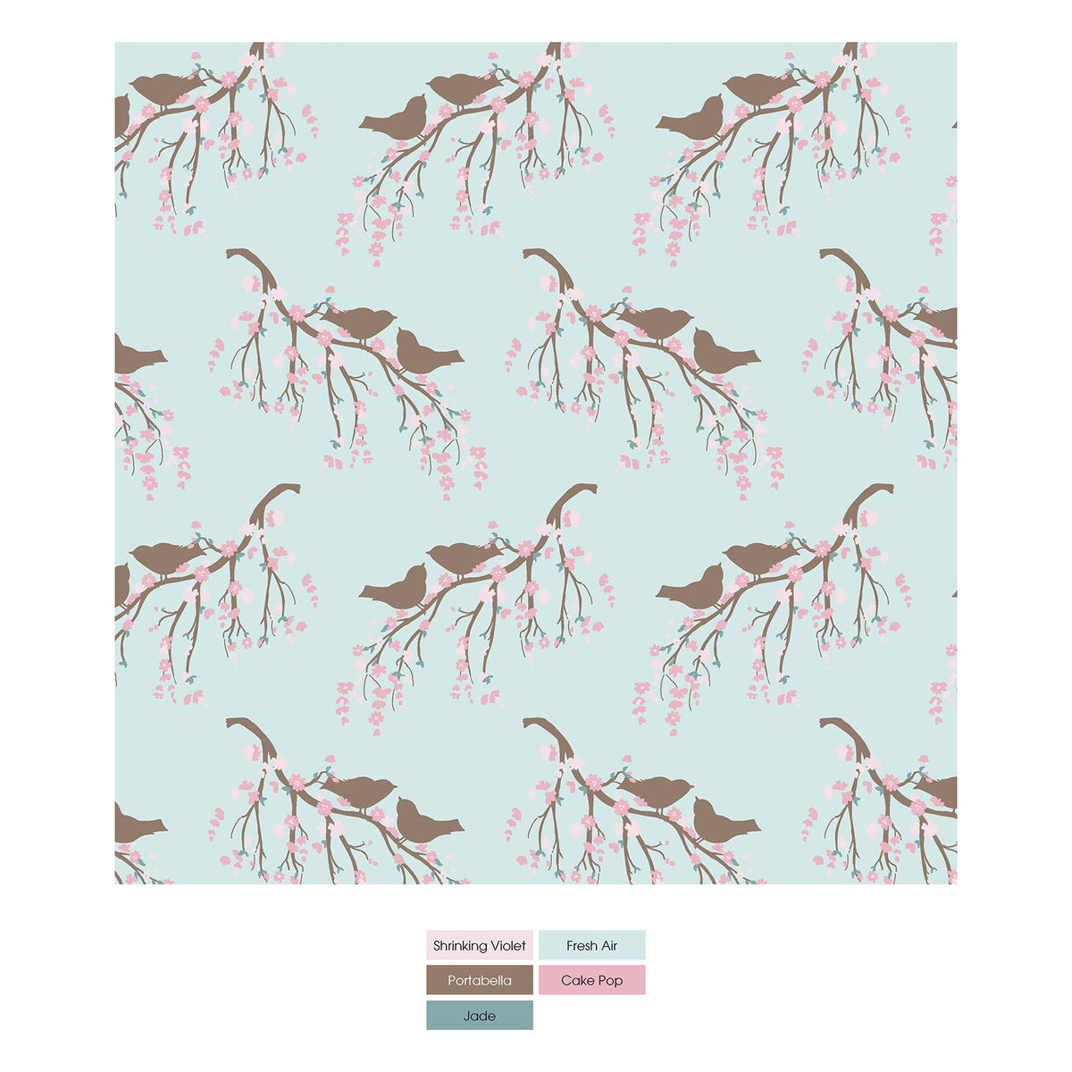 Print Coverall with Snaps in Fresh Air Bird Branch