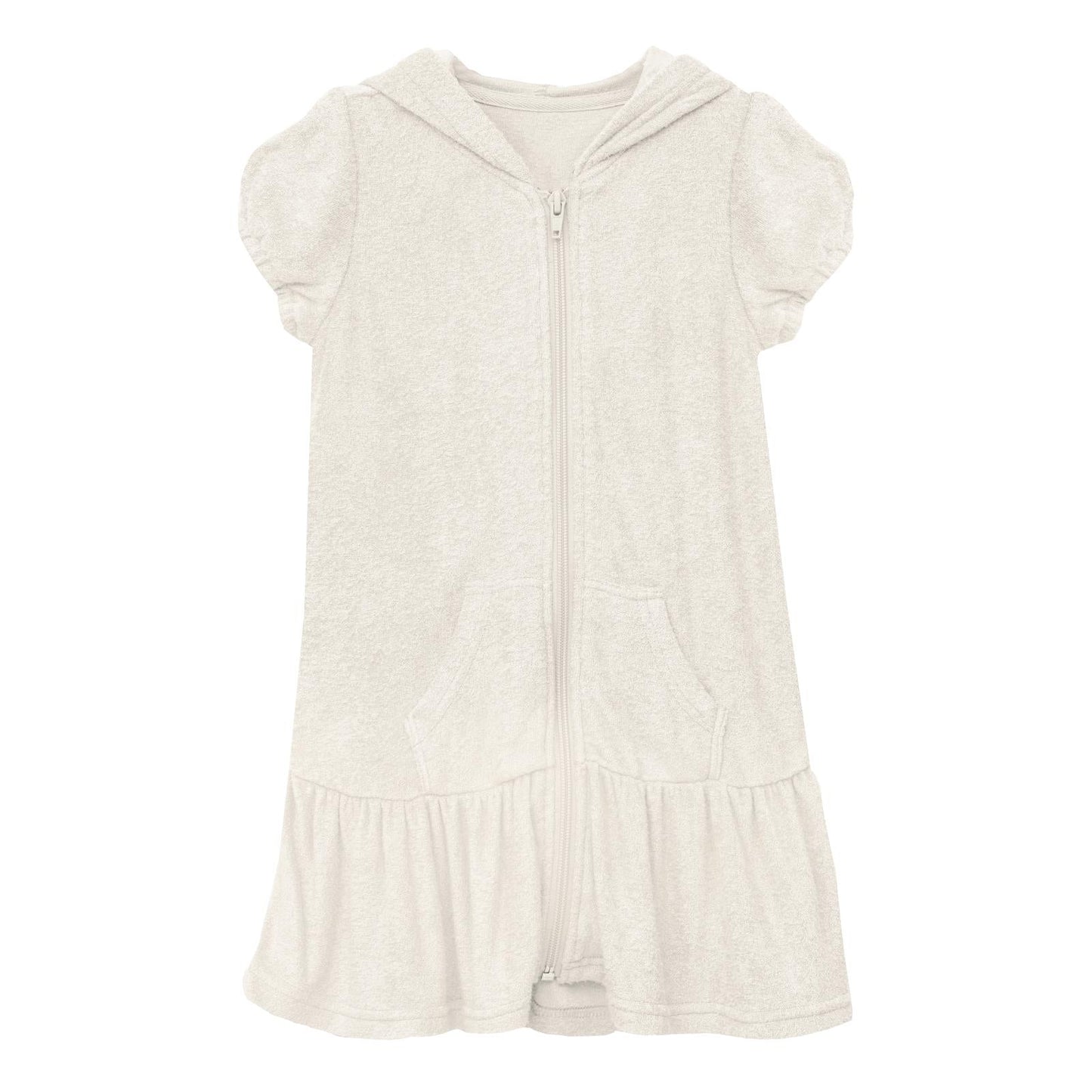 Terry Ruffle Swim Cover-Up in Natural
