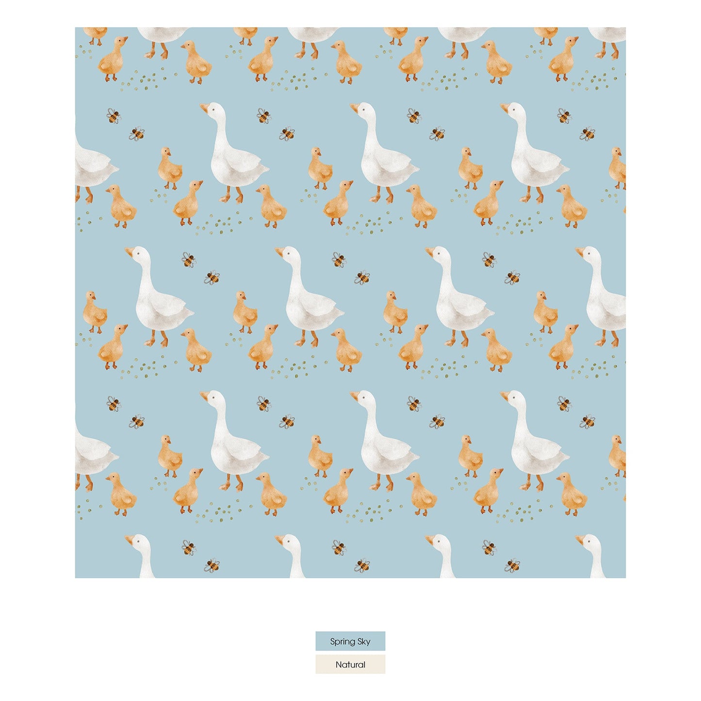Print Coverall with 2 Way Zipper in Spring Sky Feeding Ducks