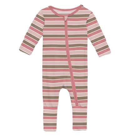 Print Convertible Coverall in Neapolitan Stripe
