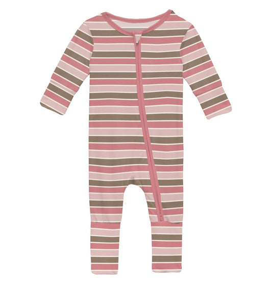 Print Convertible Coverall in Neapolitan Stripe